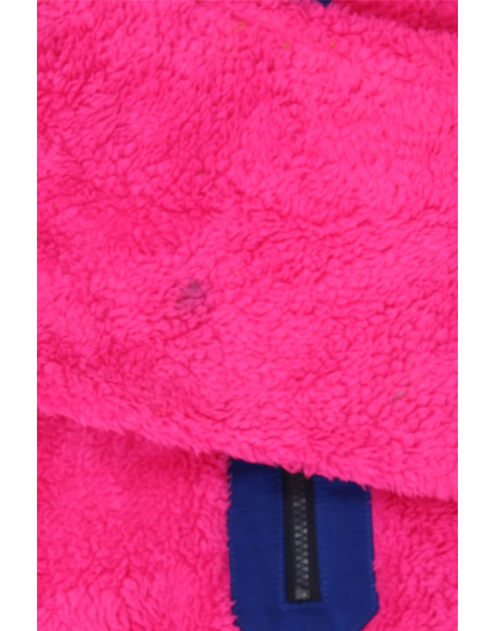 J. CREW Womens Oversized Fleece Jumper UK 14 Medium Pink Colourblock Vintage J. Crew and Second-Hand J. Crew from Messina Hembry 