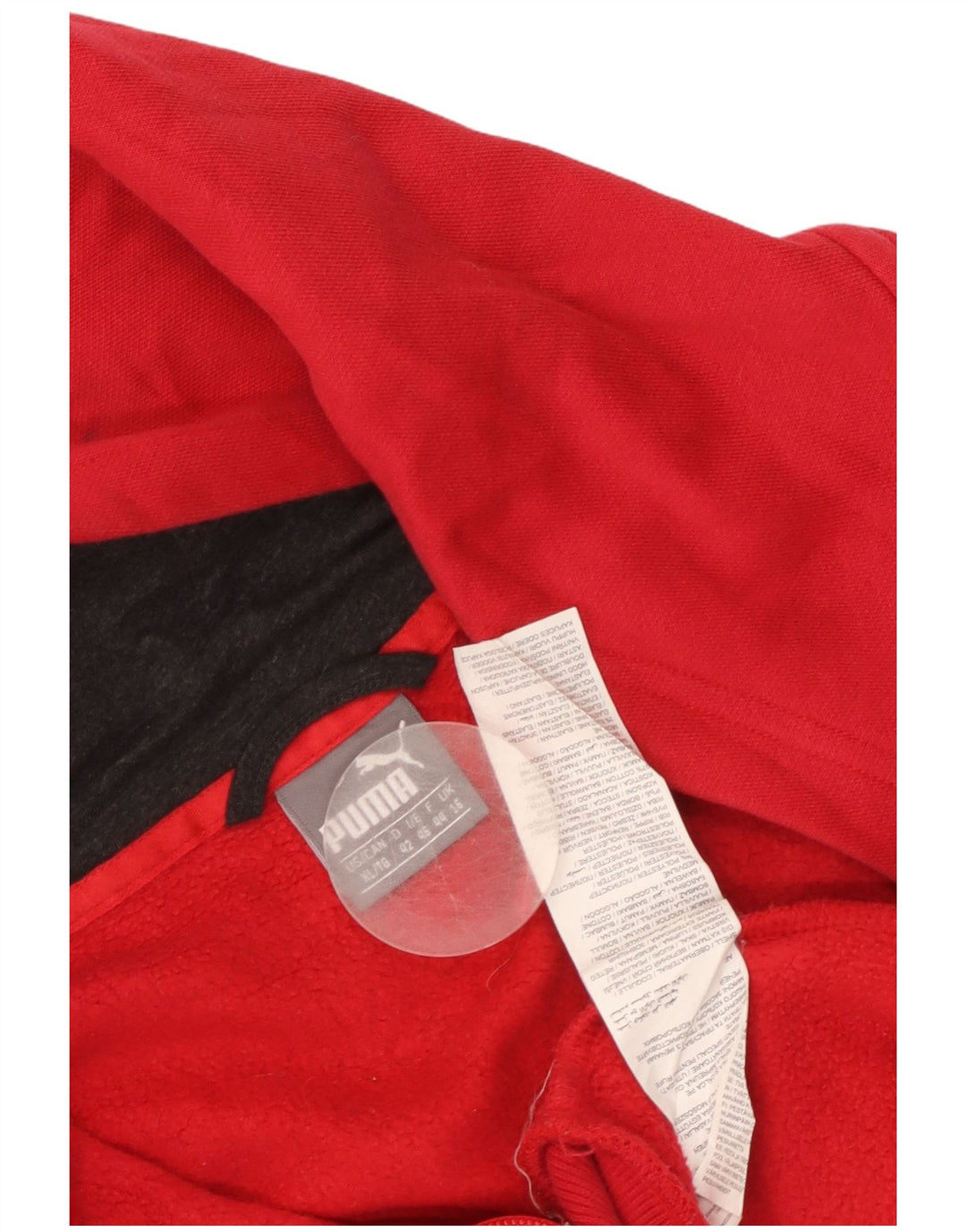 PUMA Womens Zip Hoodie Sweater UK 16 Large Red Cotton