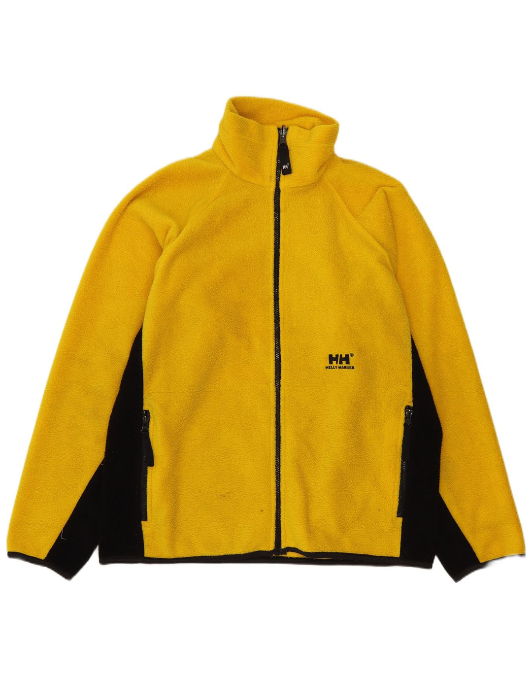HELLY HANSEN Mens Fleece Jacket UK 36 Small Yellow Colourblock Polyester