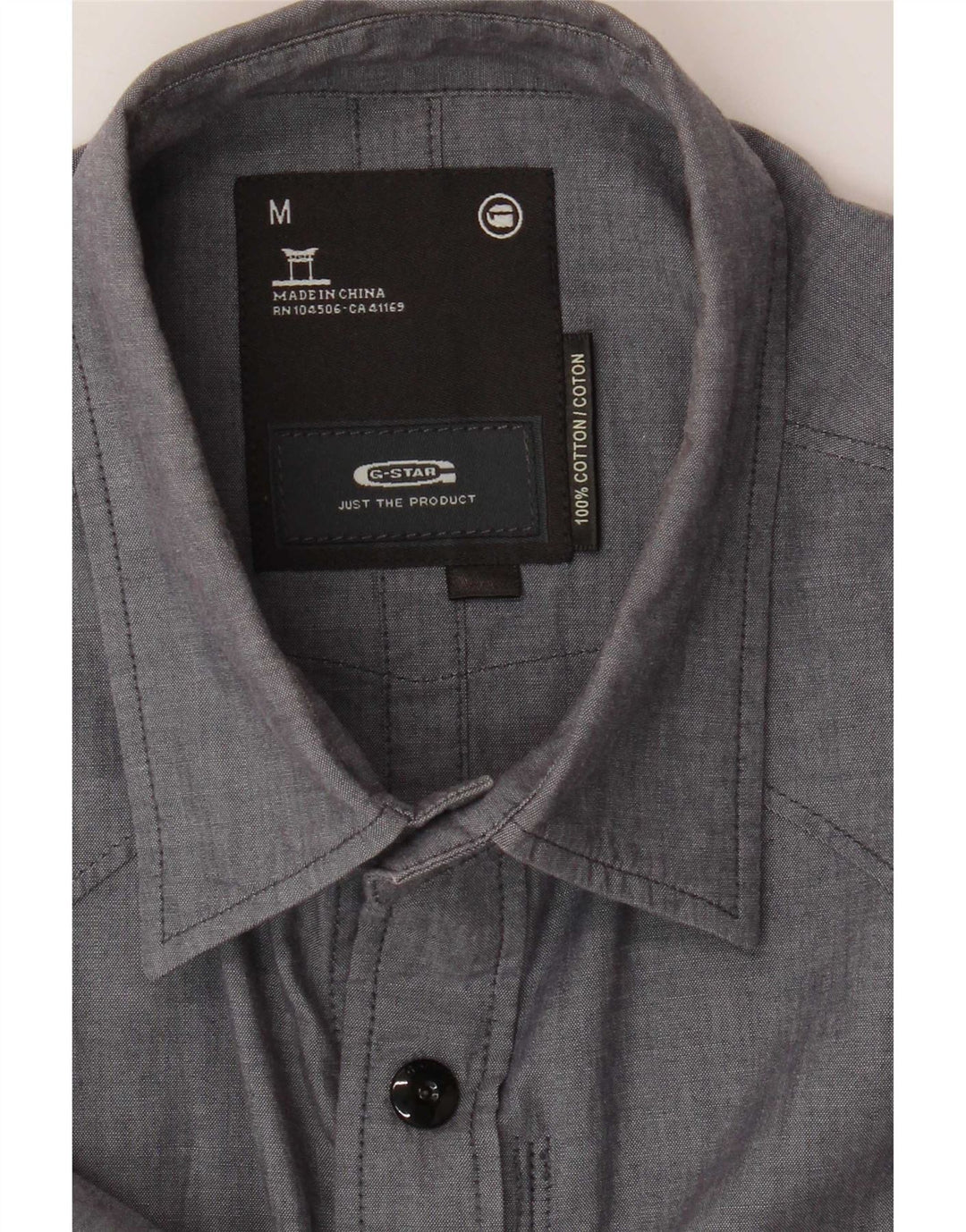 G-Star Mens Short Sleeve Military Shirt Medium Grey Cotton