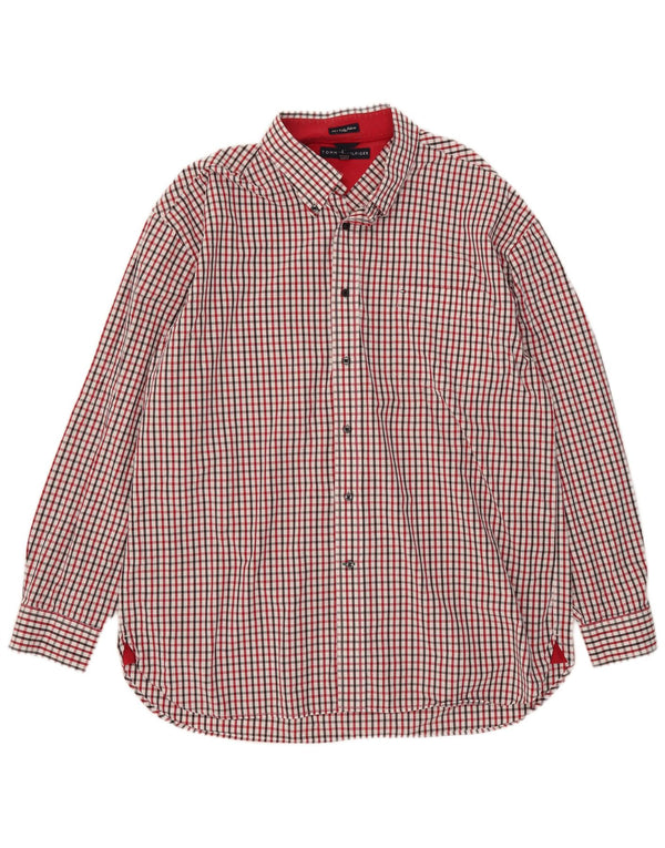 Tommy Hilfiger Mens Shirt XL Red Check