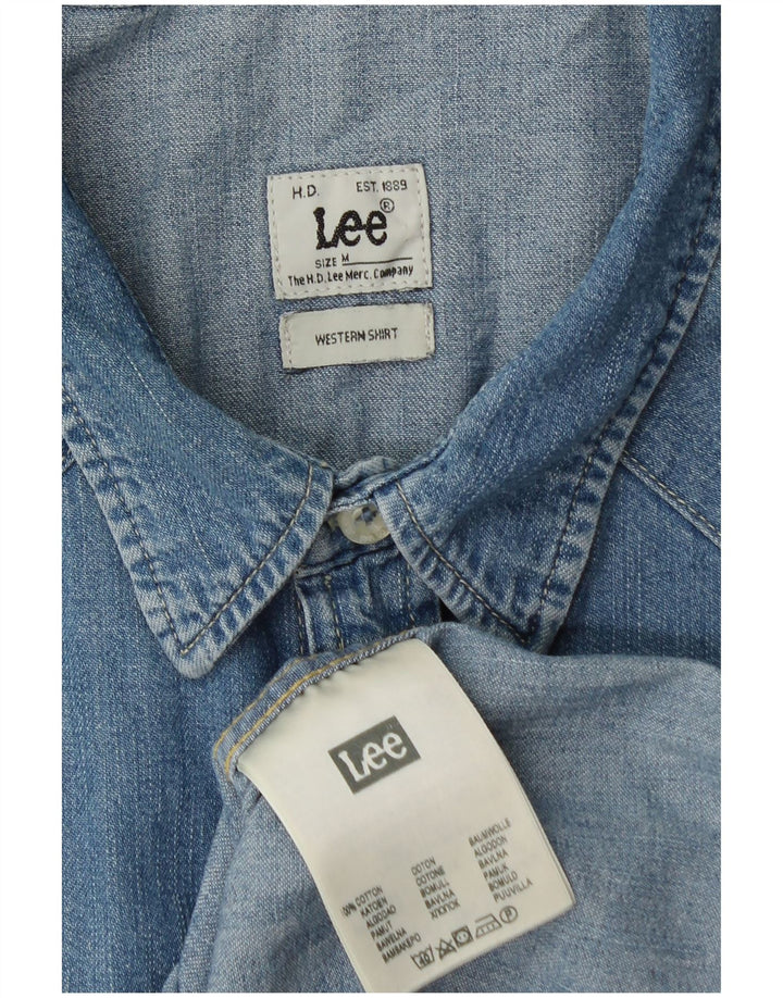 LEE Mens Denim Shirt Medium Blue Cotton