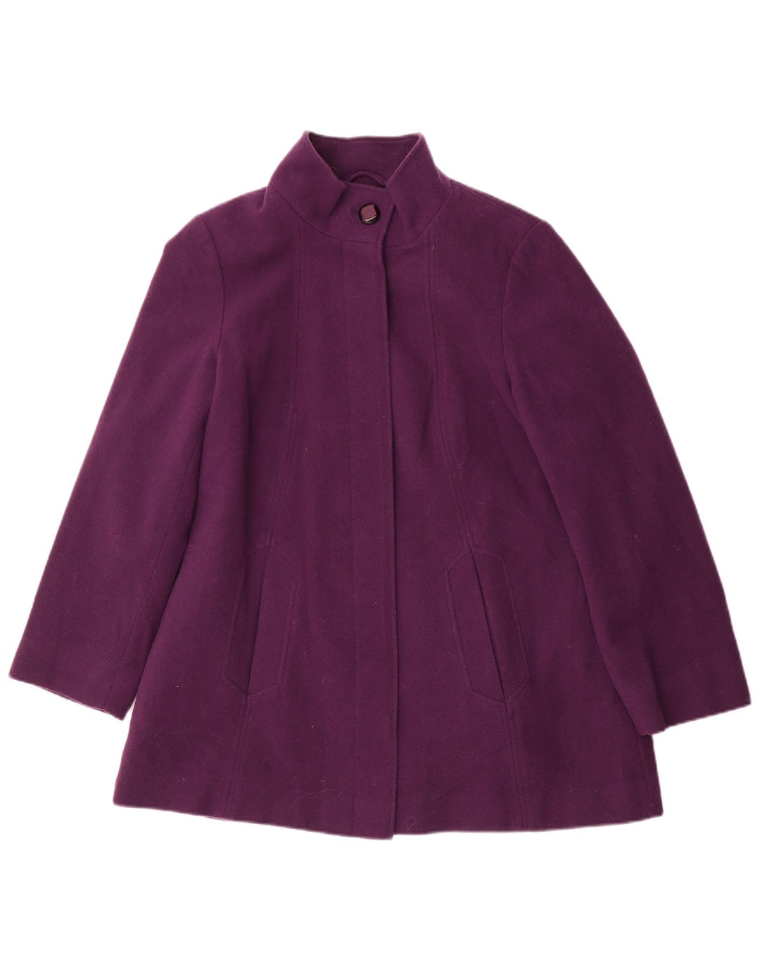 Marks & Spencer Womens Overcoat UK 14 Large Purple Wool
