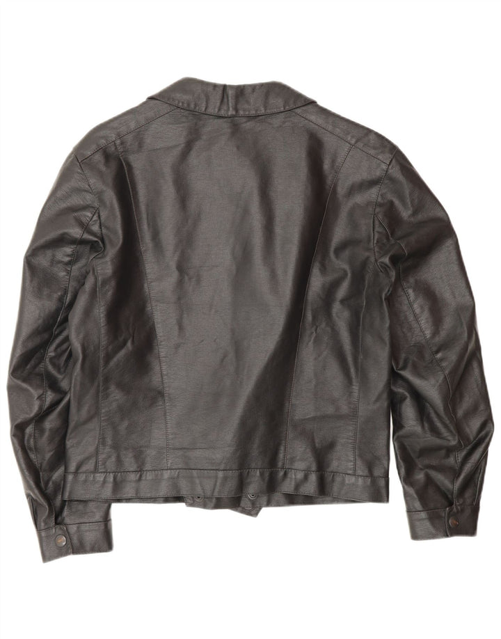 Vintage Mens Leather Biker Jacket UK 38 Medium Black