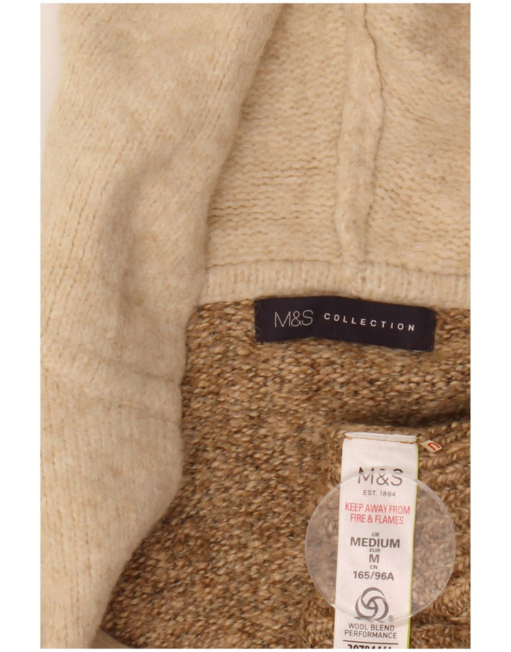 Marks & Spencer Womens Longline Cardigan Sweater UK 14 Medium Beige