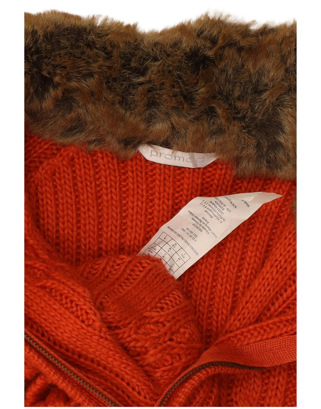 PROMOD Womens Cardigan Sweater UK 12 Medium Orange Wool