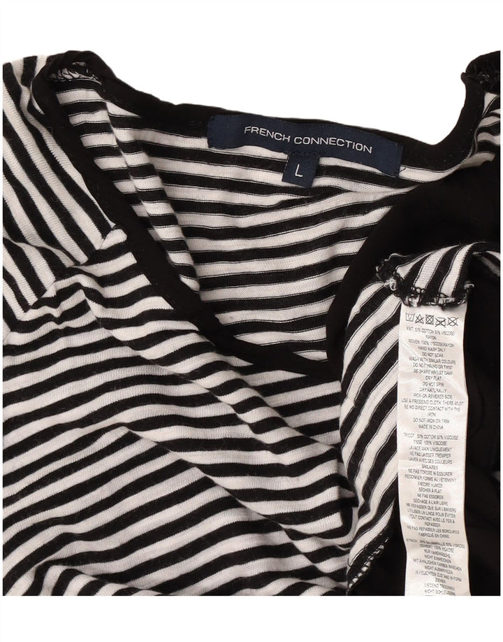 French Connection Womens Tunic Top UK 16 Large White Striped Cotton