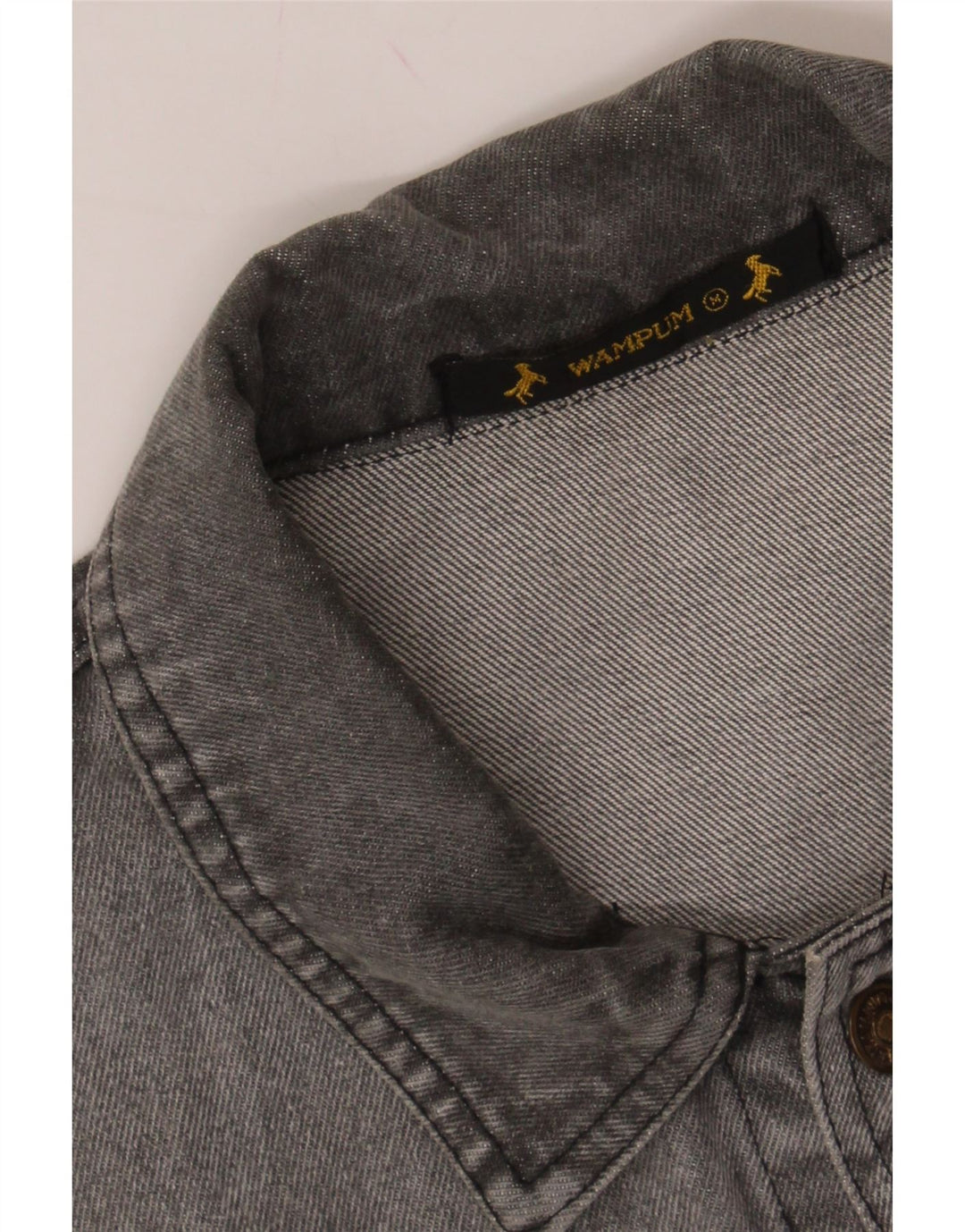 WAMPUM Mens Loose Fit Denim Jacket UK 38 Medium Grey Vintage Wampum and Second-Hand Wampum from Messina Hembry 