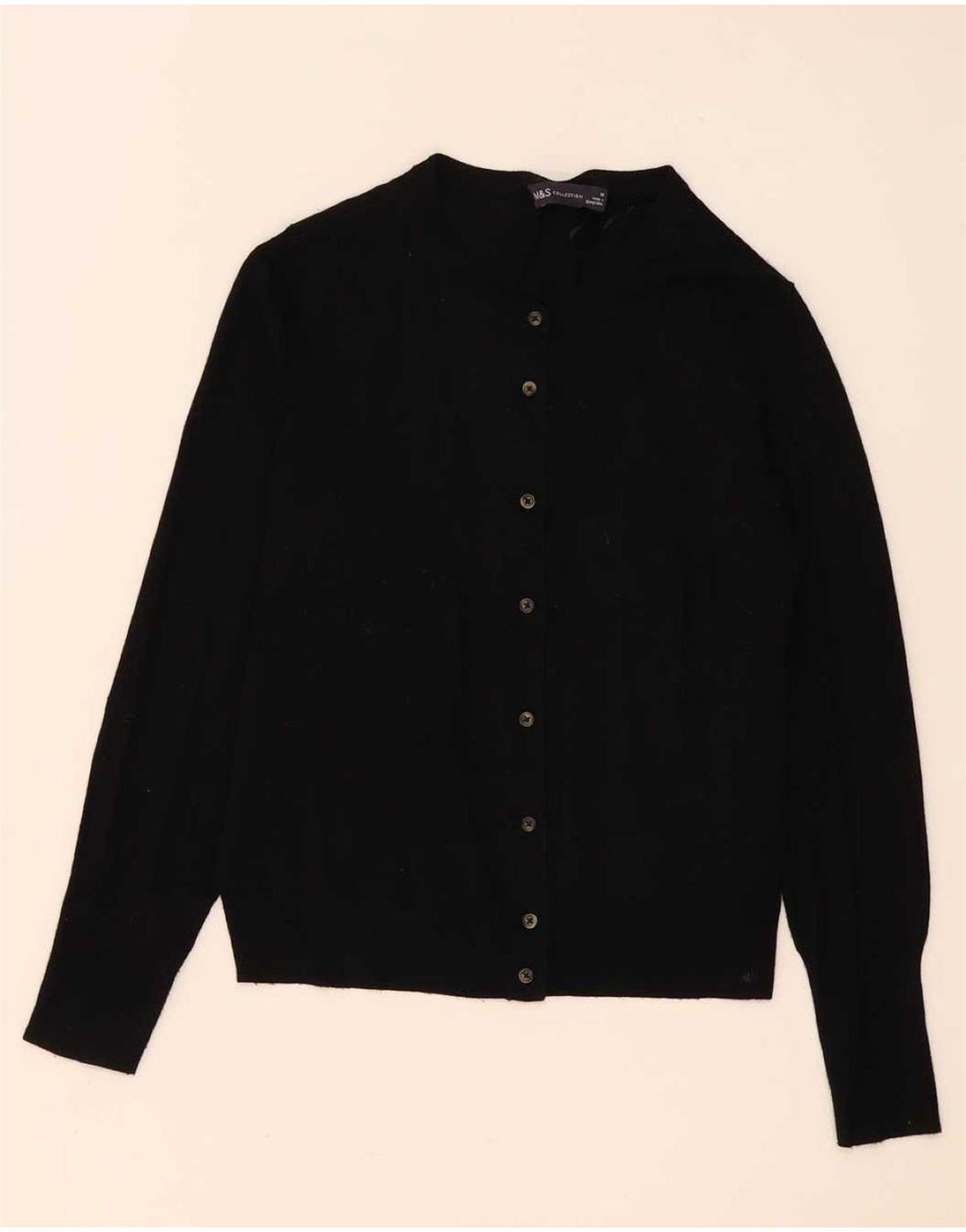 Marks & Spencer Womens Cardigan Sweater UK 14 Medium Black Viscose