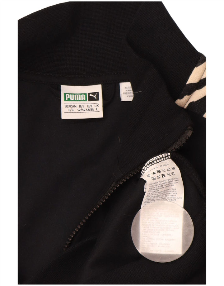 PUMA Mens Clyde Tracksuit Top Jacket Large Black Animal Print Polyester