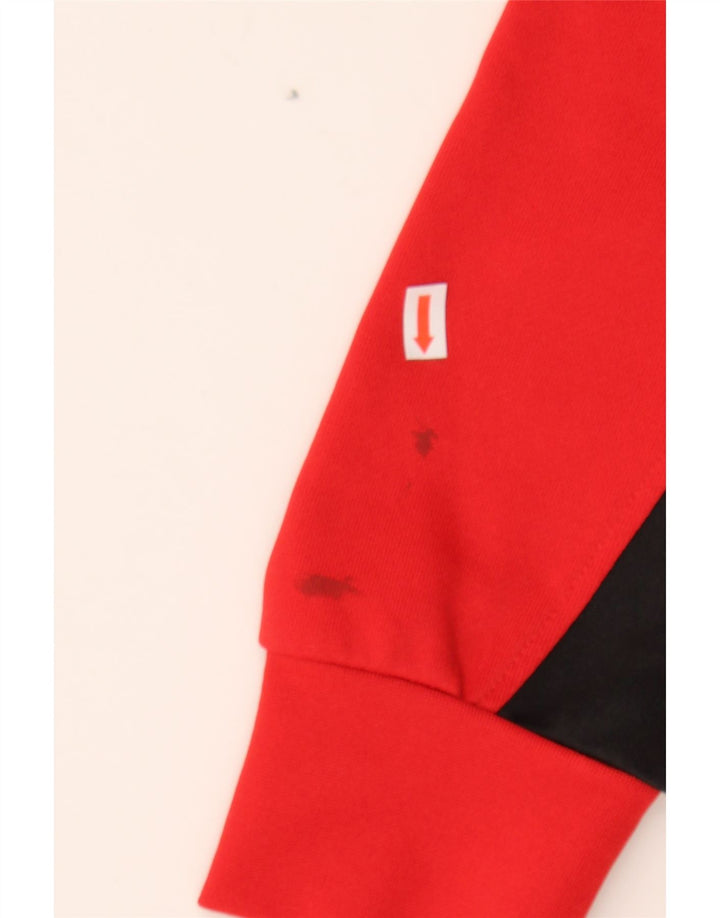 HUMMEL Mens Graphic Zip Neck Sweatshirt Jumper Medium Red Colourblock Vintage Hummel and Second-Hand Hummel from Messina Hembry 