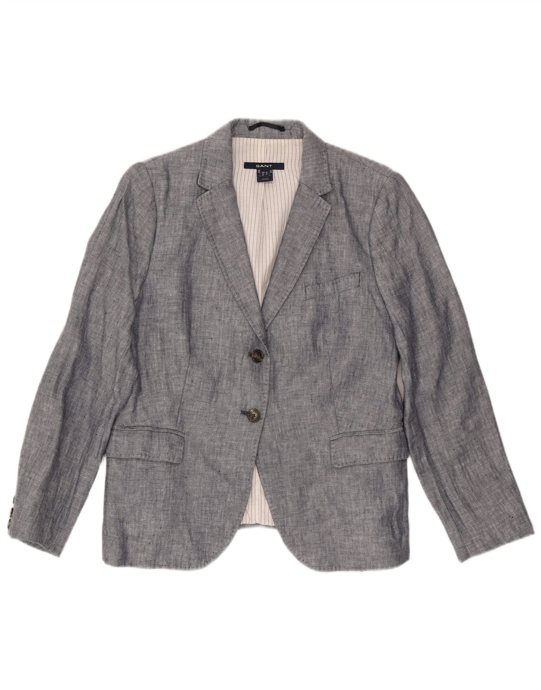 Gant Womens 2 Button Blazer Jacket UK 16 Large Grey Linen