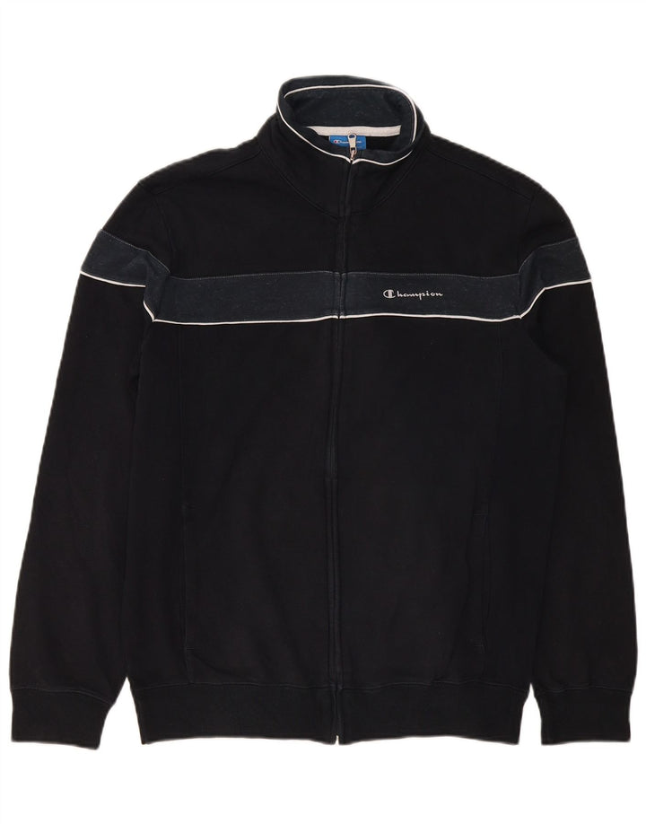 Champion Mens Tracksuit Top Jacket Large Black Colourblock