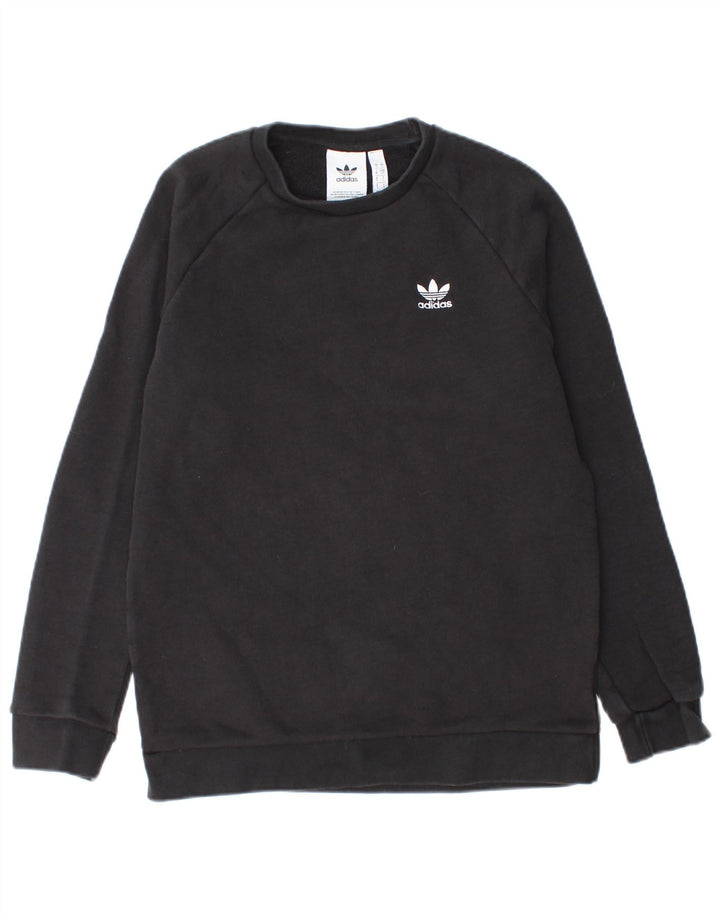 ADIDAS Mens Sweatshirt Jumper Small Black Cotton