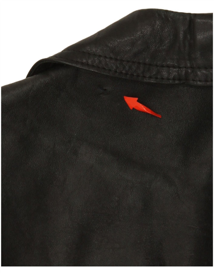 VINTAGE Mens Leather Jacket UK 38 Medium Black