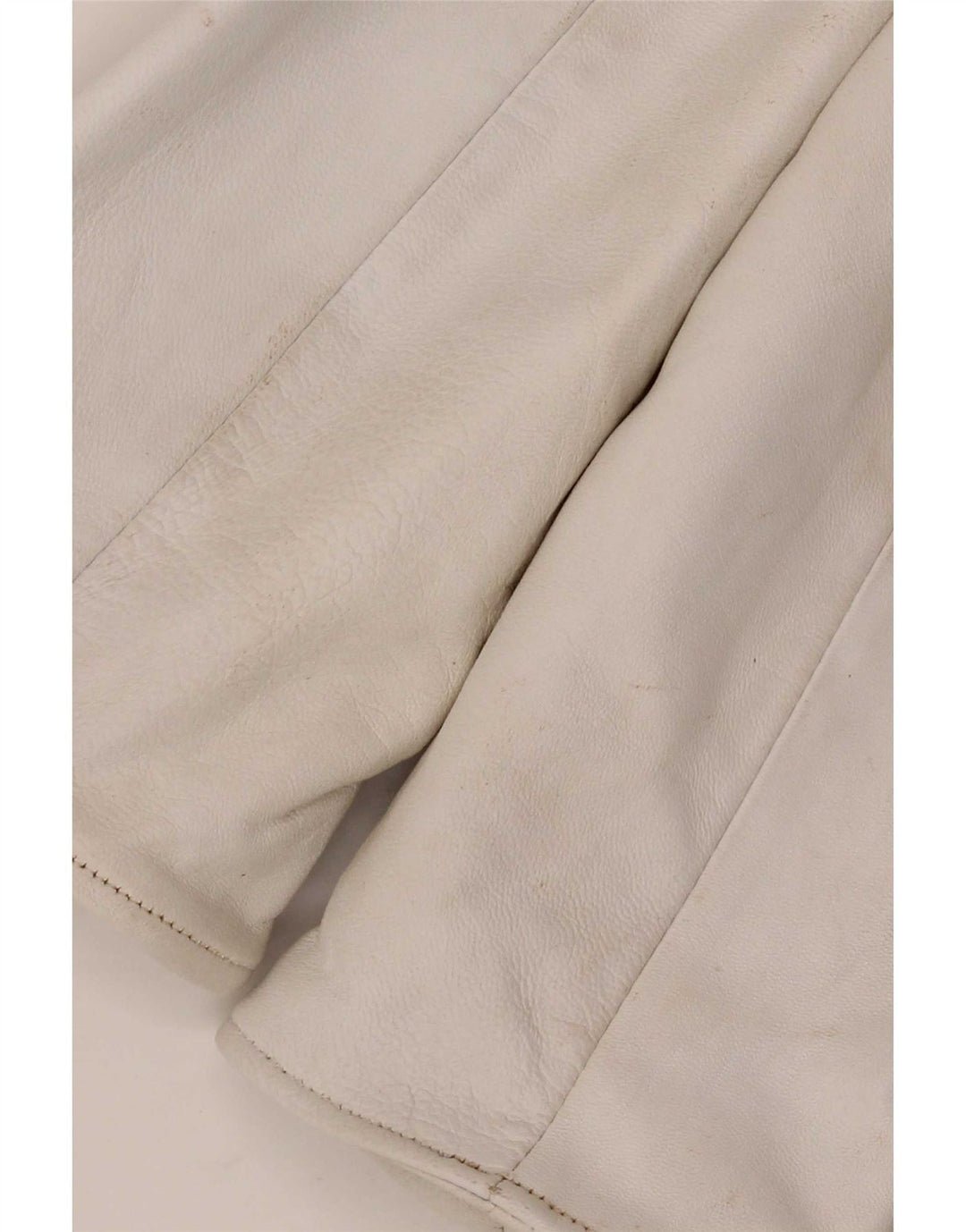 Schegge Womens Leather Racer Jacket IT 52 2XL White