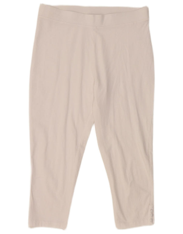 M&Co Womens Capri Leggings UK 14 Large White Cotton