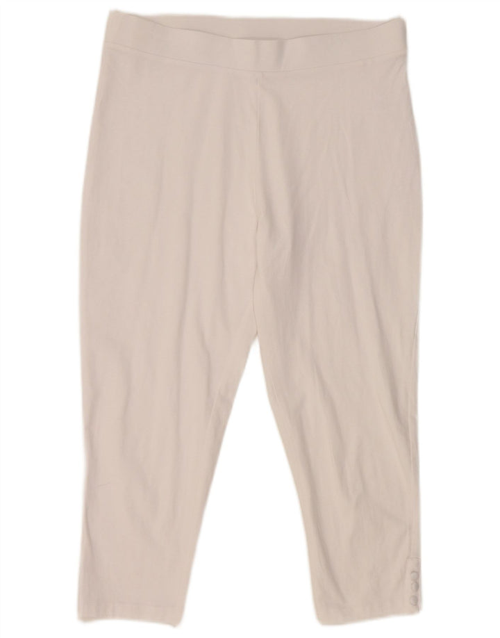 M&Co Womens Capri Leggings UK 14 Large White Cotton