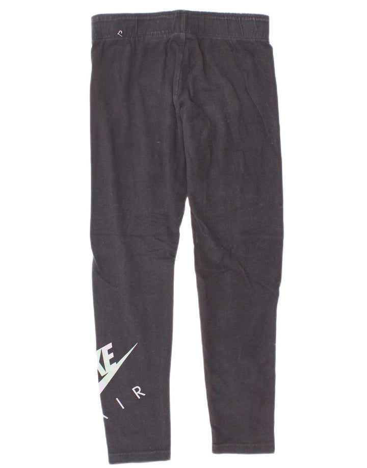 Nike Girls Graphic Leggings 8-9 Years Small Black