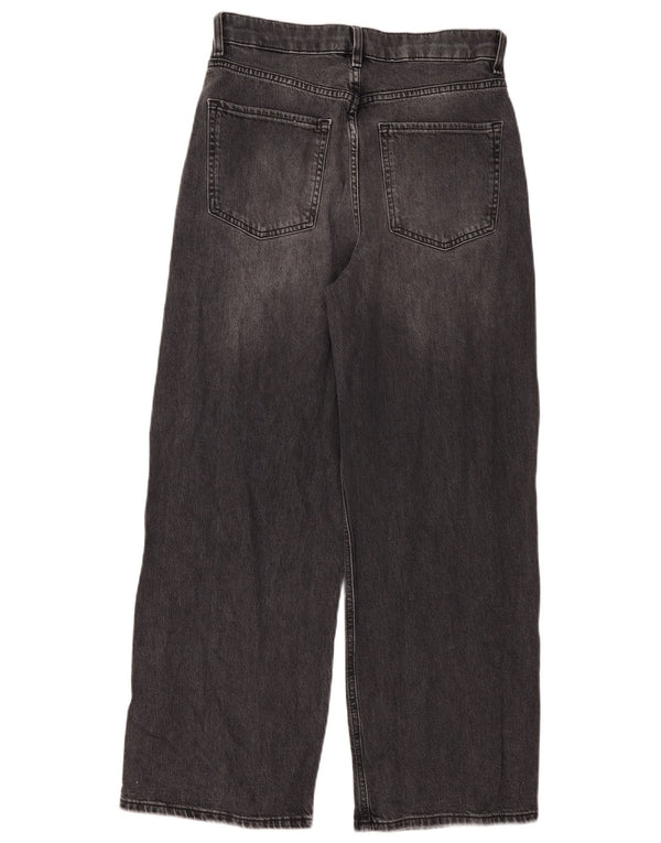 Marks & Spencer Womens Per Una Wide Leg Jeans UK 10 Small W30 L29 Grey