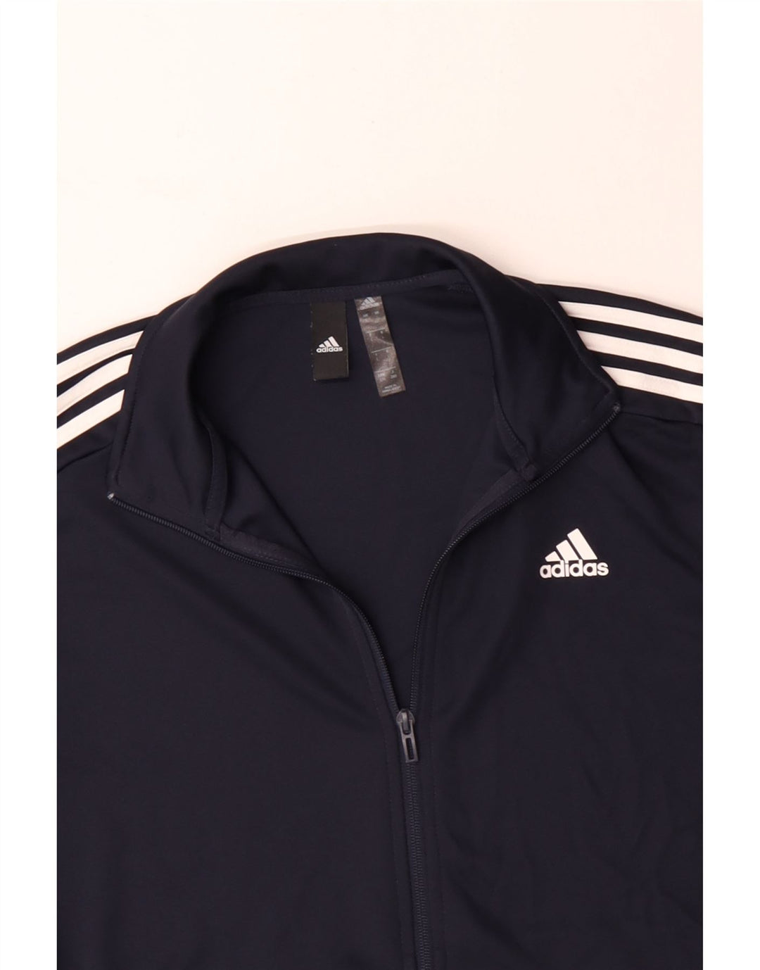 ADIDAS Mens Tracksuit Top Jacket Large Navy Blue Polyester