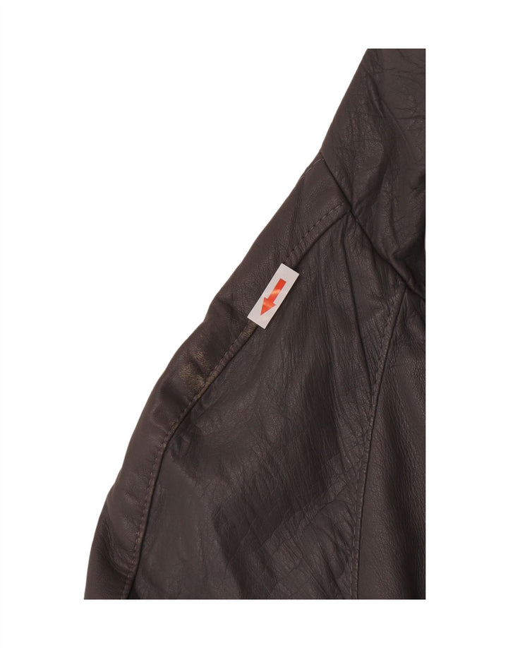 Vintage Mens Leather Jacket IT 48 Medium Grey Leather