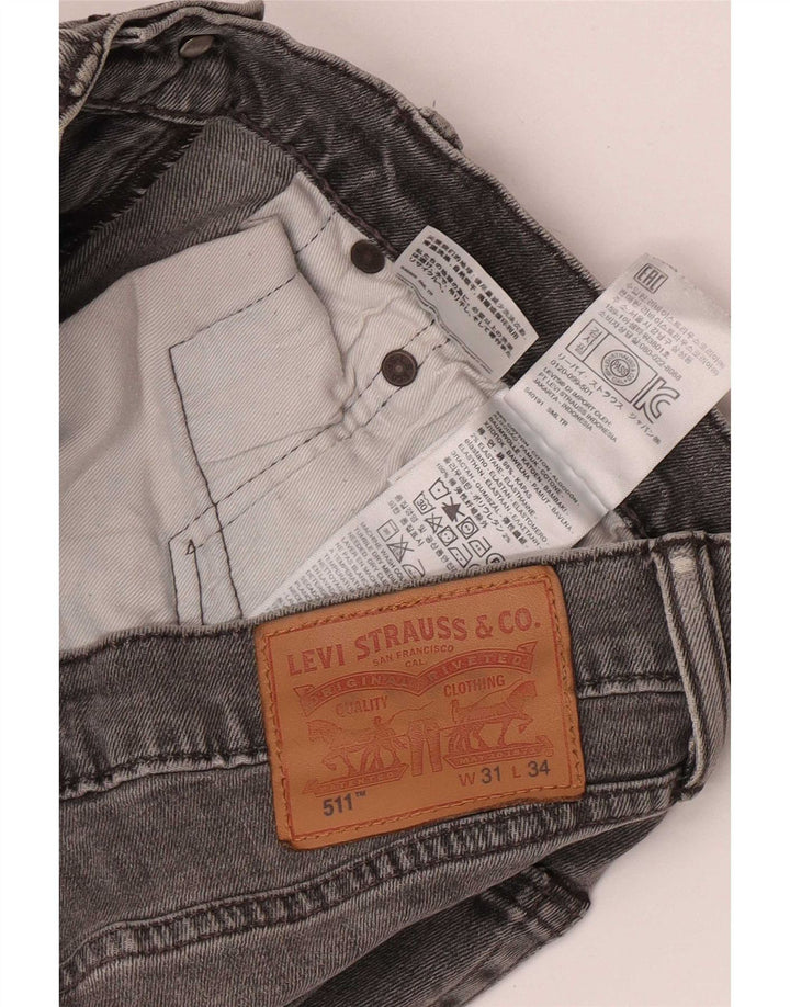 Levi's Mens 511 Slim Jeans W31 L34 Grey Cotton