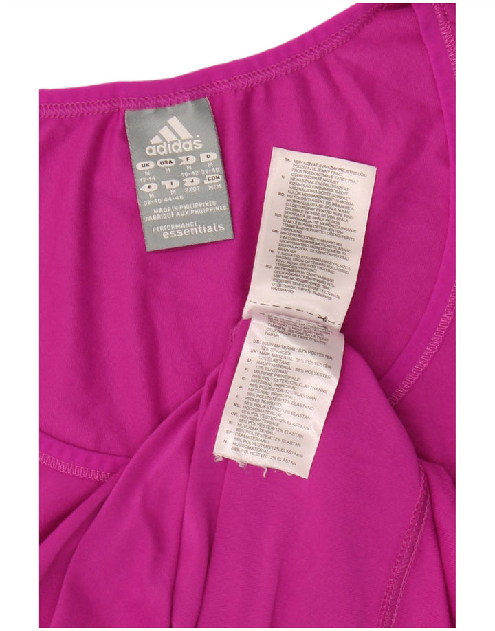 ADIDAS Womens Climalite T-Shirt Top UK 12/14 Medium Pink Polyester