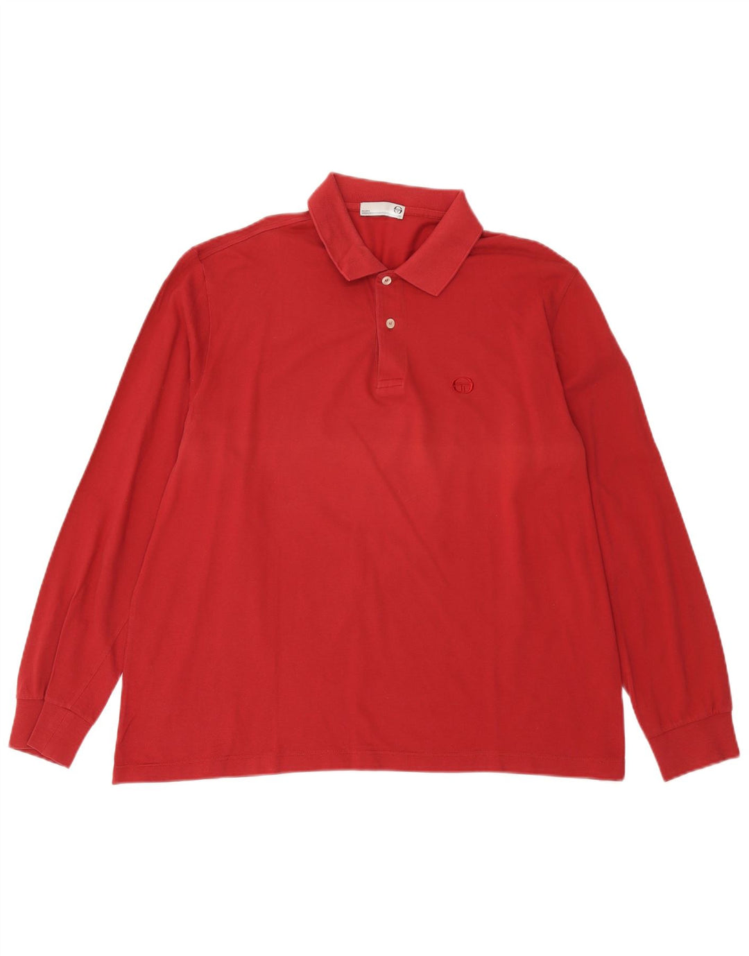 milano Mens Long Sleeve Polo Shirt Large Red