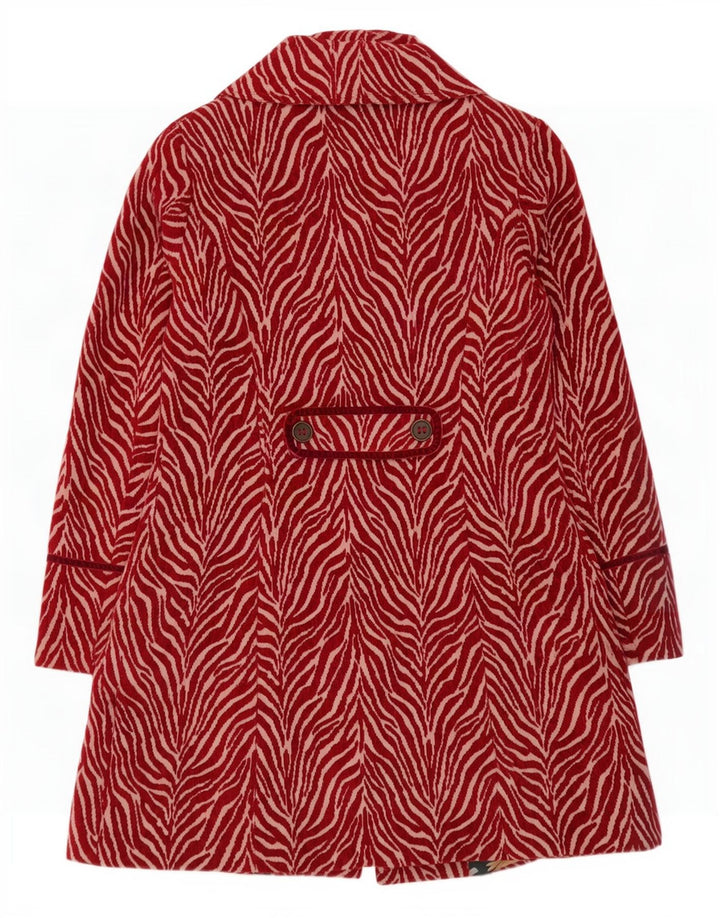 Joe Browns Womens Overcoat UK 12 Medium Red Animal Print Polyester