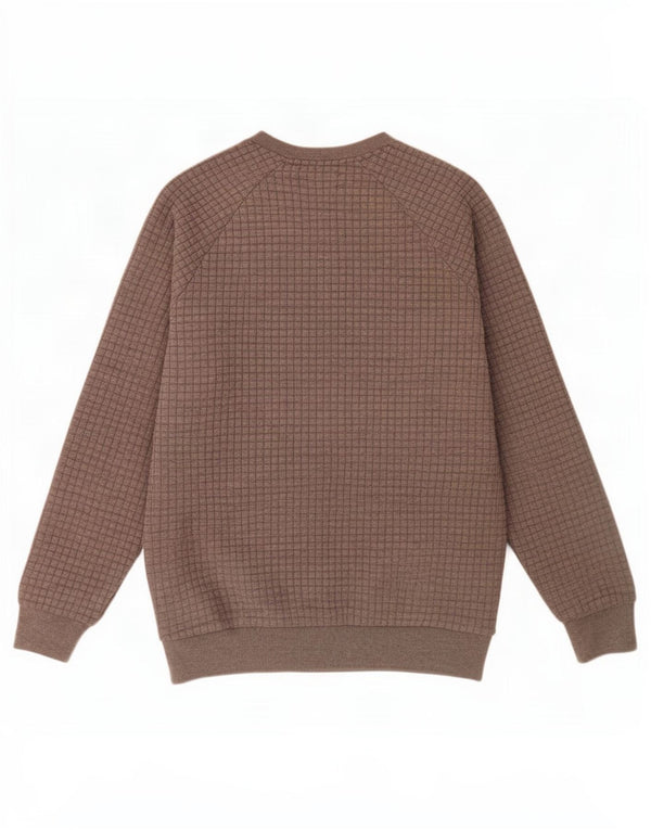 Zara Mens Sweatshirt Jumper XL Grey Check Polyester