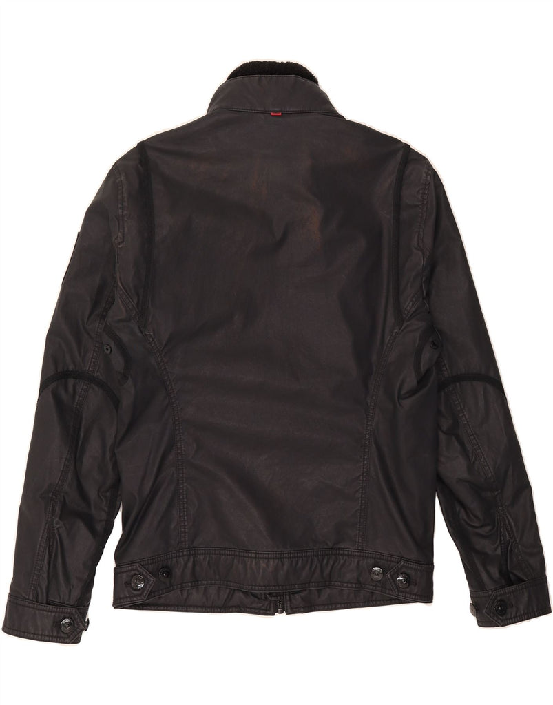 STRELLSON Mens Utility Jacket IT 48 Medium Black Cotton Vintage Strellson and Second-Hand Strellson from Messina Hembry 