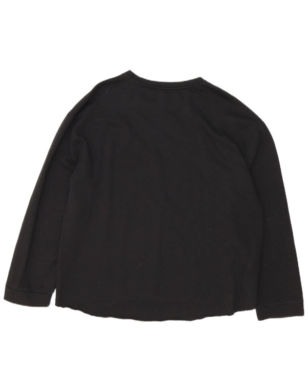 Zara Womens Trafaluc Oversized Blouse Top UK 16 Large Black Cotton
