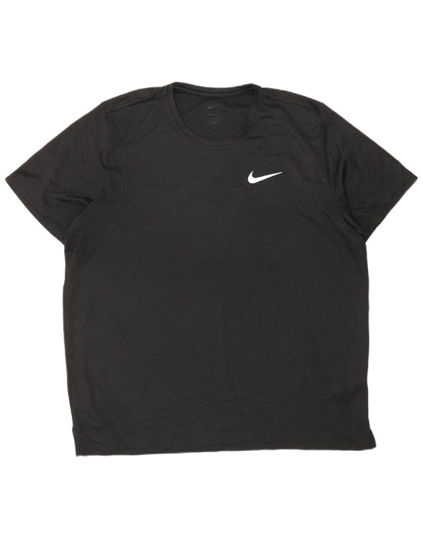 NIKE Mens Dri Fit T-Shirt Top XL Black Polyester