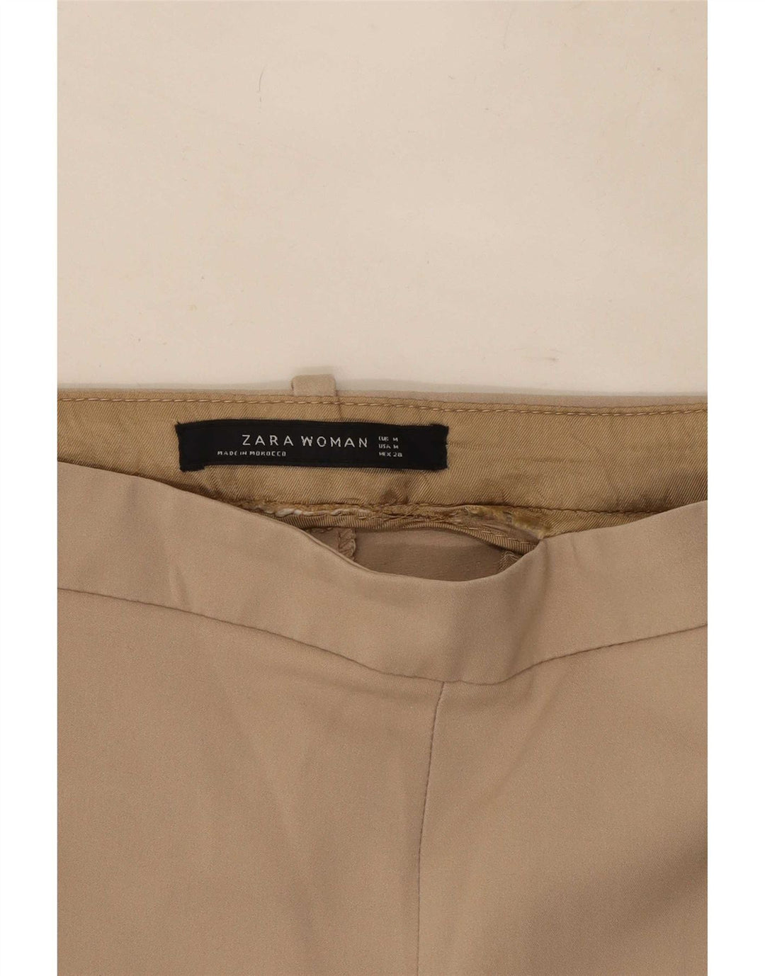 Zara Womens Slim Cropped Trousers Medium W28 L26 Beige
