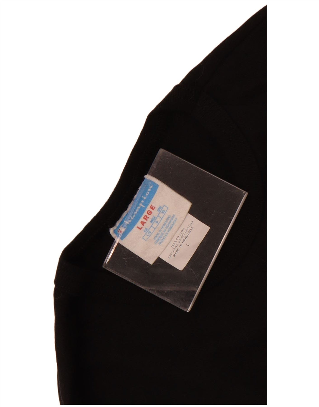 Champion Mens Graphic T-Shirt Top Large Black Cotton