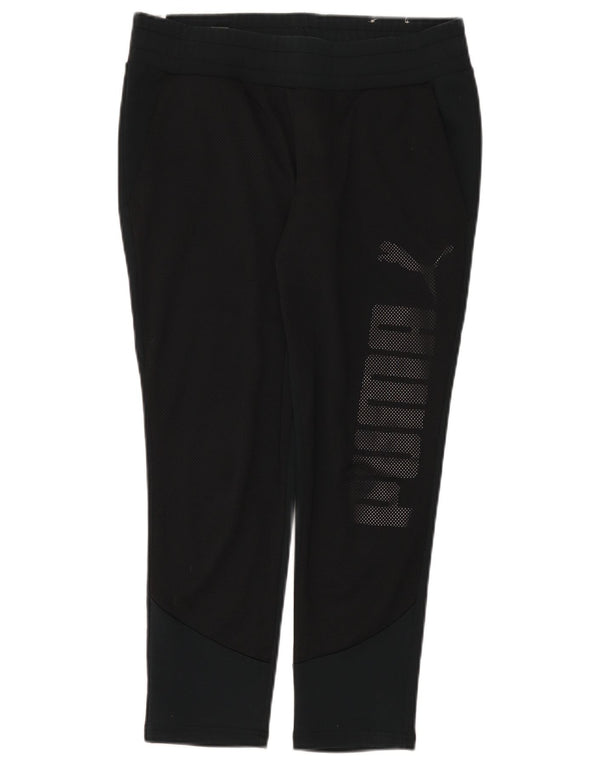 Puma Womens Crop Graphic Leggings UK 12 Medium Black Cotton