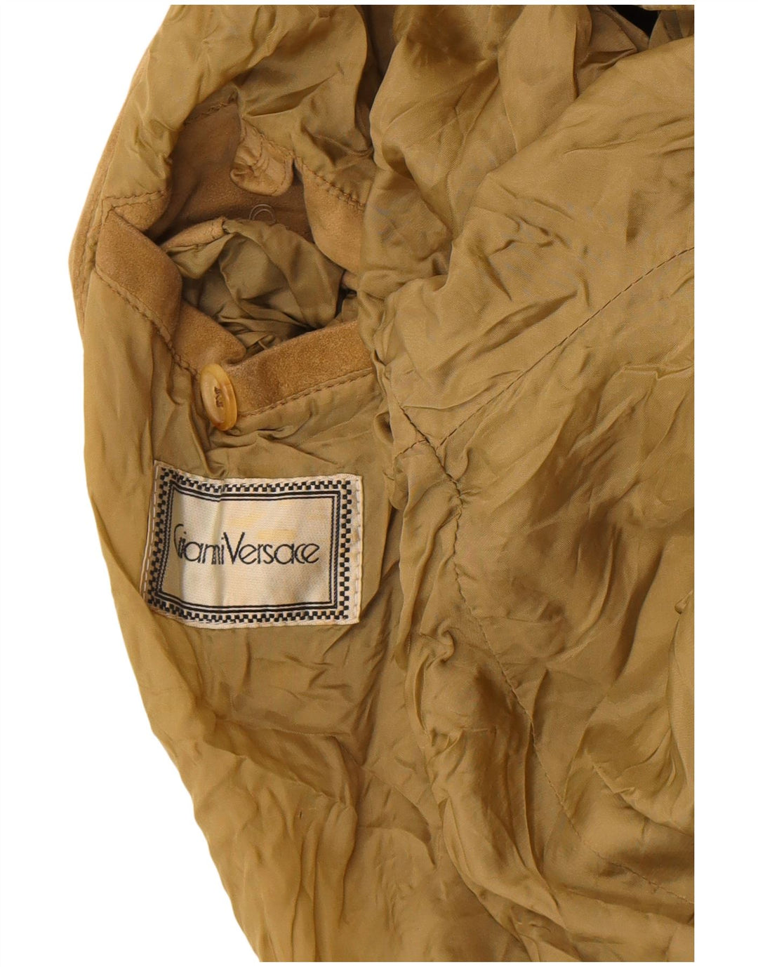 Gianni Versace Womens Loose Fit Suede Bomber Jacket UK 38 Medium Beige