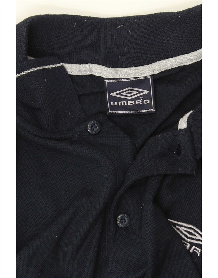 Umbro Mens Polo Shirt Large Navy Blue Polyester