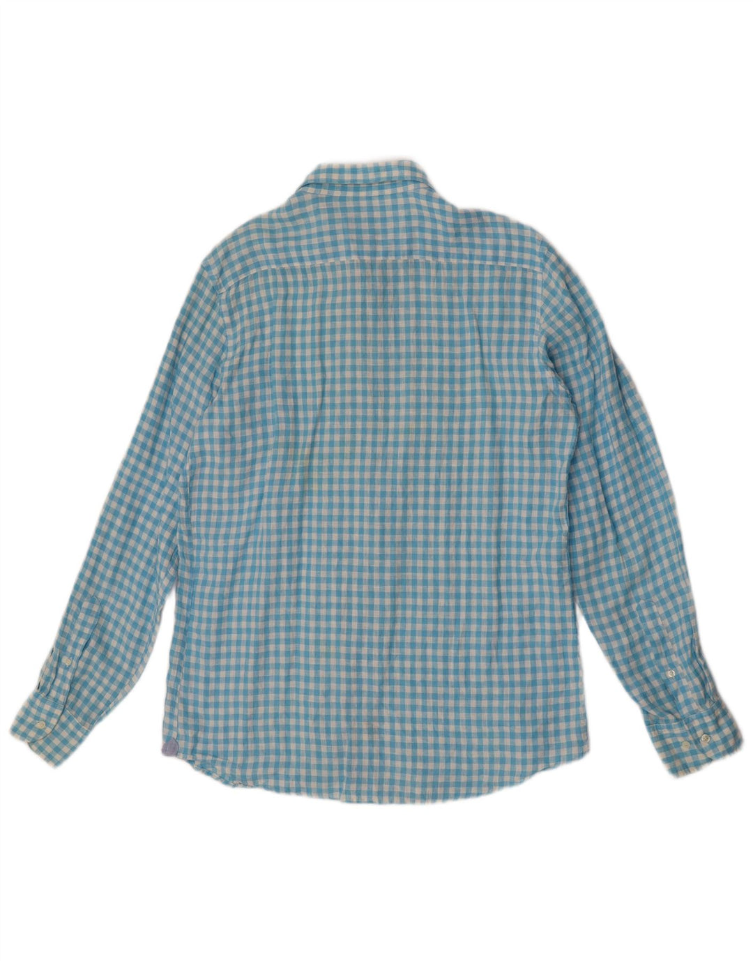 Massimo Dutti Mens Casual Fit Shirt Large Blue Gingham