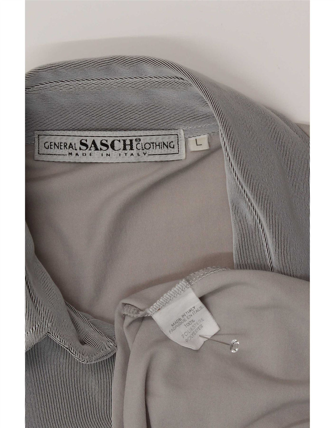 Sasch Mens Short Sleeve Shirt Large Grey Colourblock Polyester