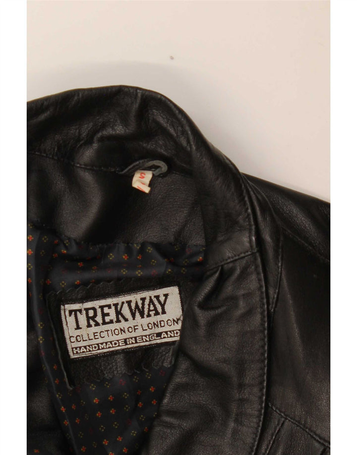 Trekway Womens Leather Coat UK 10 Small Black