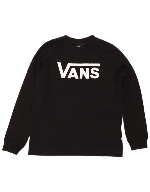 VANS Womens Graphic Sweatshirt Jumper UK 14 Medium Black Cotton