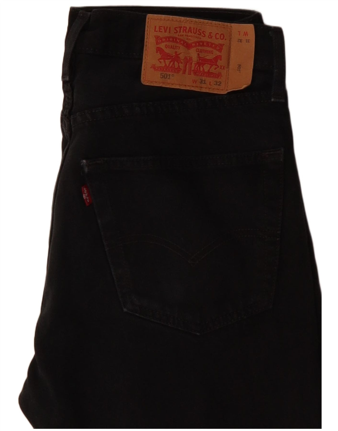 LEVI'S Mens 501 Straight Jeans W31 L32  Black Cotton