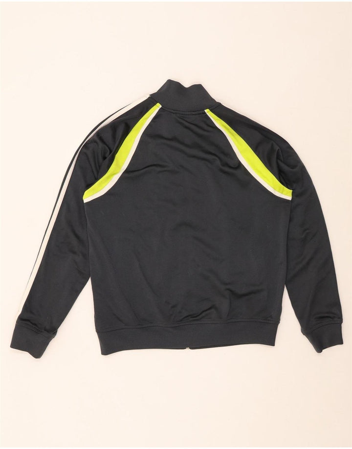 ADIDAS Boys Tracksuit Top Jacket 13-14 Years Grey Colourblock Polyester