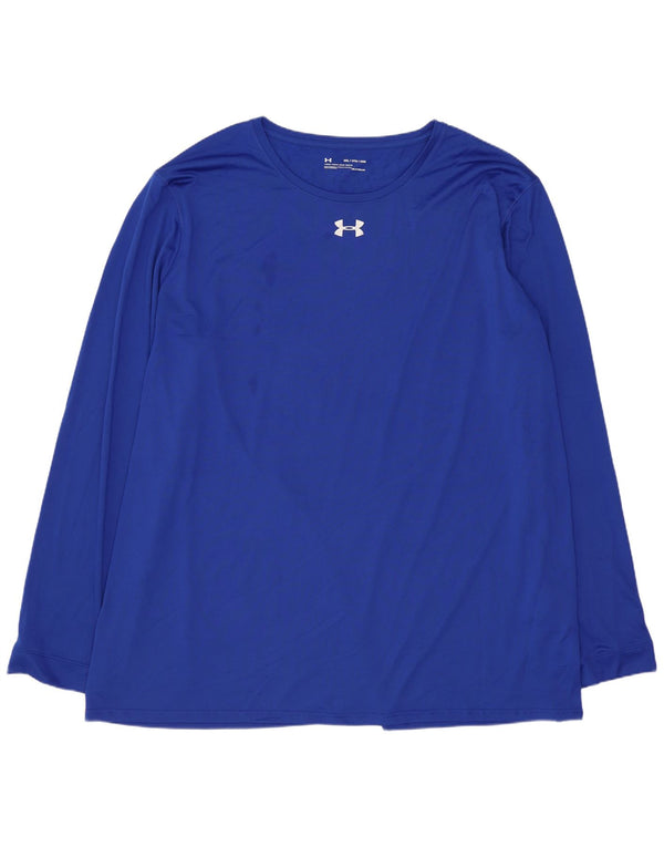Under Armour Mens Heat Gear Top Long Sleeve 3XL Blue Polyester