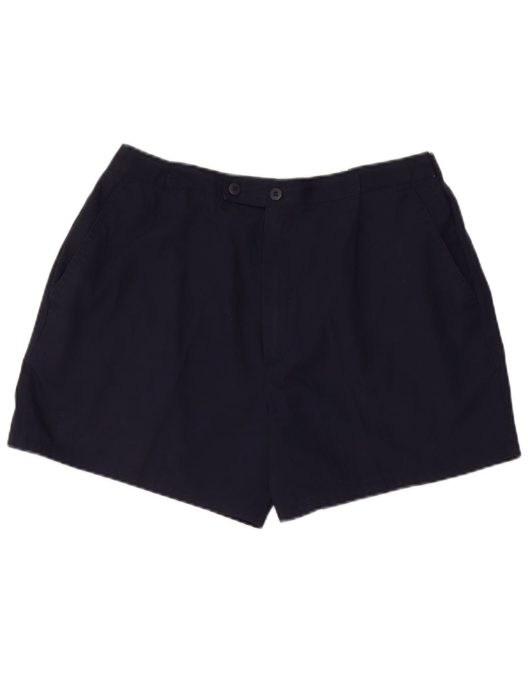 Vintage Mens Chino Shorts W30 Medium Navy Blue Polyester