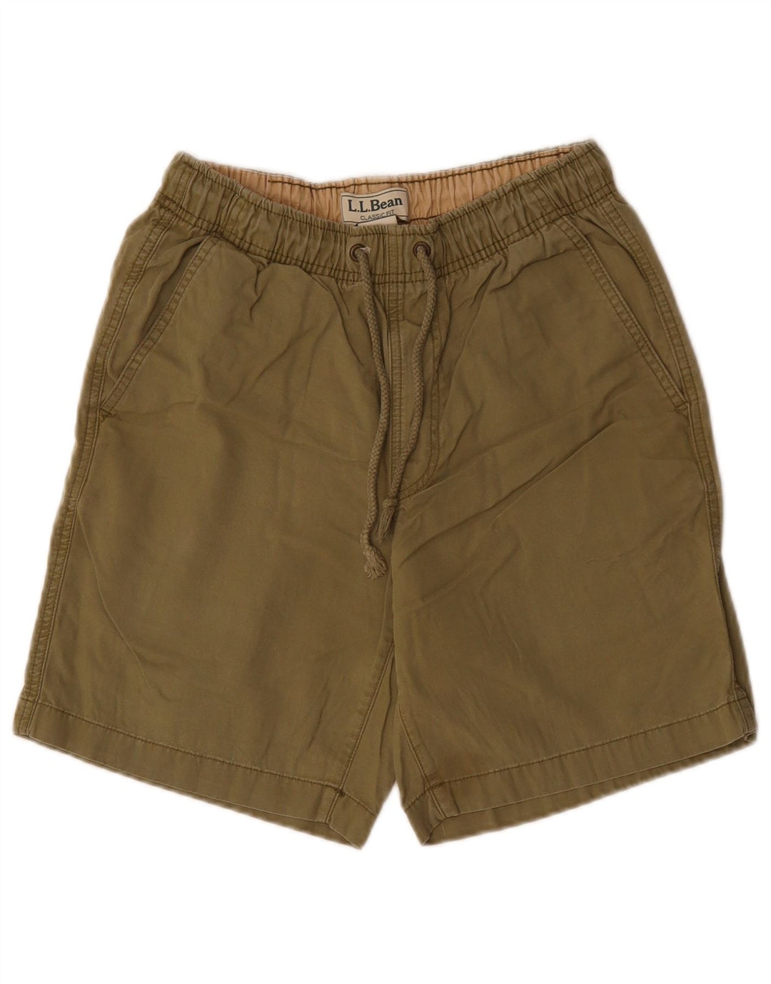 L.L.Bean Mens Classic Fit Shorts Small W27 Khaki Cotton