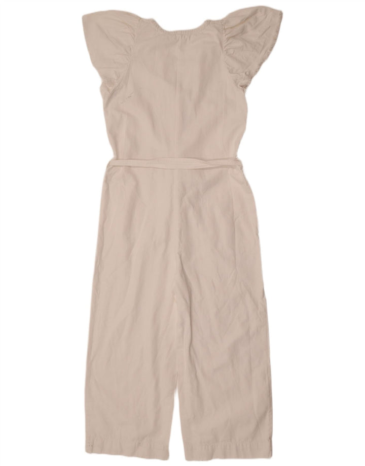 Zara Womens Jumpsuit UK 12 Medium  White Cotton