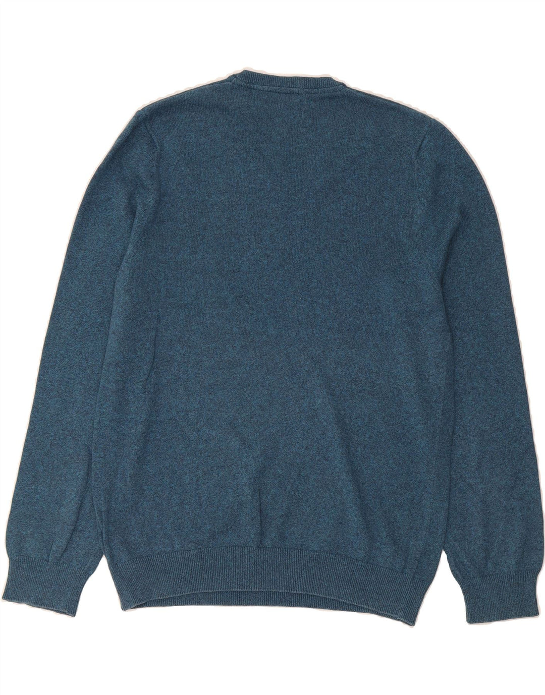MARKS & SPENCER Mens V-Neck Jumper Sweater Large Blue Cotton Vintage Marks & Spencer and Second-Hand Marks & Spencer from Messina Hembry 